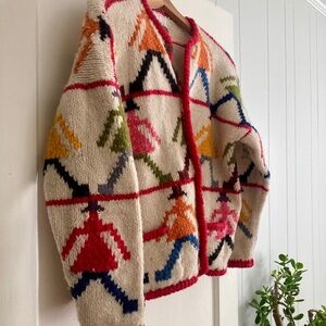 Vintage 90s Express Tricot Handknit Cardigan